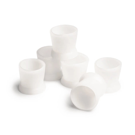 Set of 50 white silicone ink cups by The Perma, ideal for screen printing and ink management.