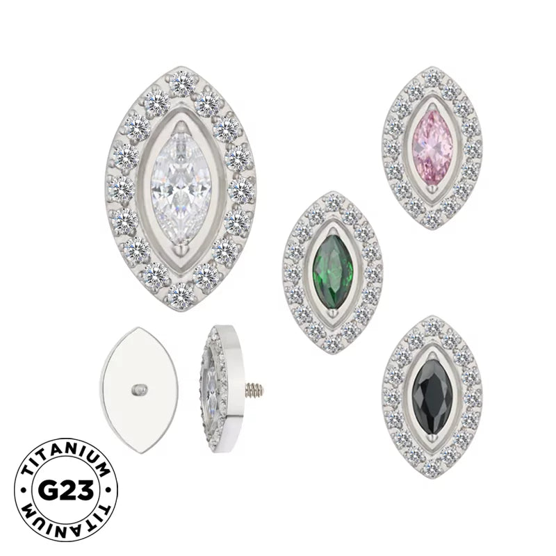 Titanium Ring Tips Marquise Bezel Set - BVShop