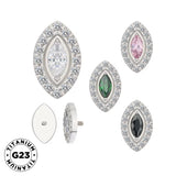 Titanium Ring Tips Marquise Bezel Set - BVShop