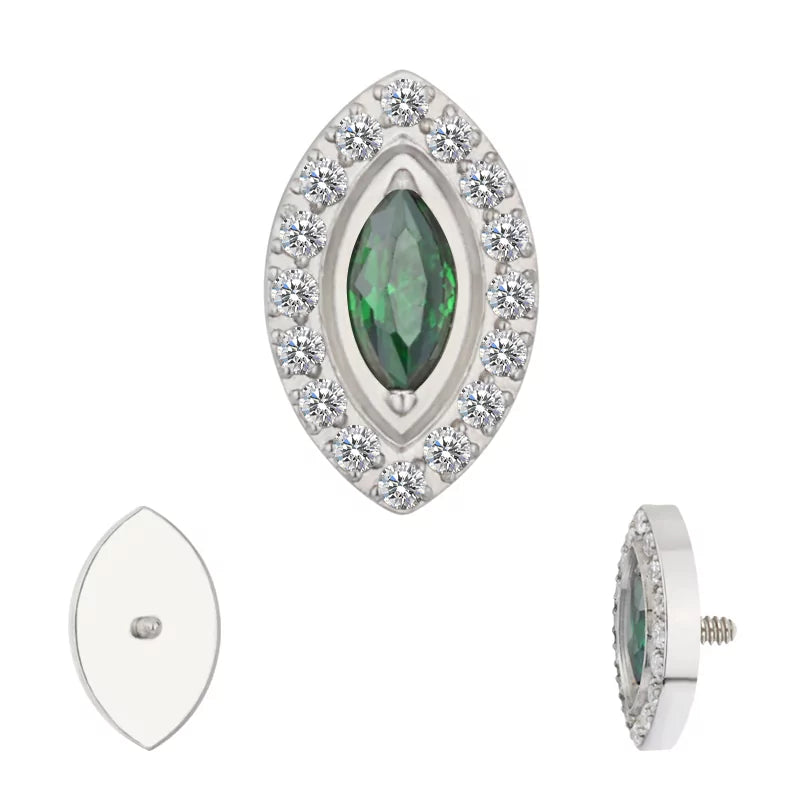 Titanium Ring Tips Marquise Bezel Set - BVShop