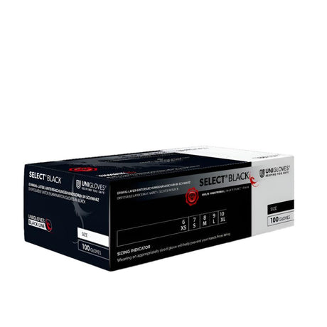 SELECT BLACK Latex Gloves - Special Edition 100pcs S/M/L/XL - BVShop