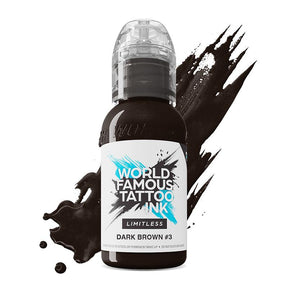 World Famous Limitless Tattoo Ink Dark Brown 3 30ml - BVShop