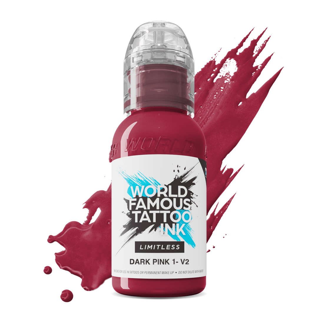 World Famous Limitless Tattoo Ink Dark Pink 1 v2 30ml - BVShop