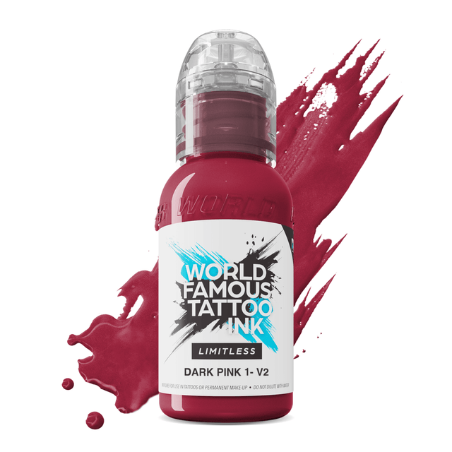 World Famous Limitless Tattoo Ink Dark Pink 1 v2 30ml - BVShop