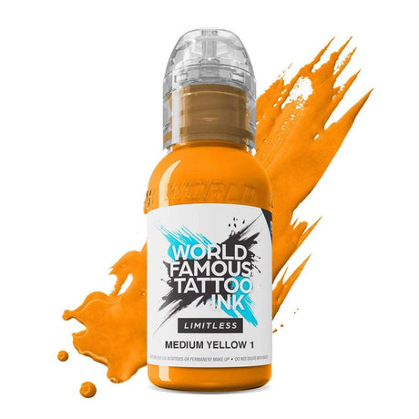 World Famous Limitless Tattoo Ink Medium Yellow 1 30ml - BVShop